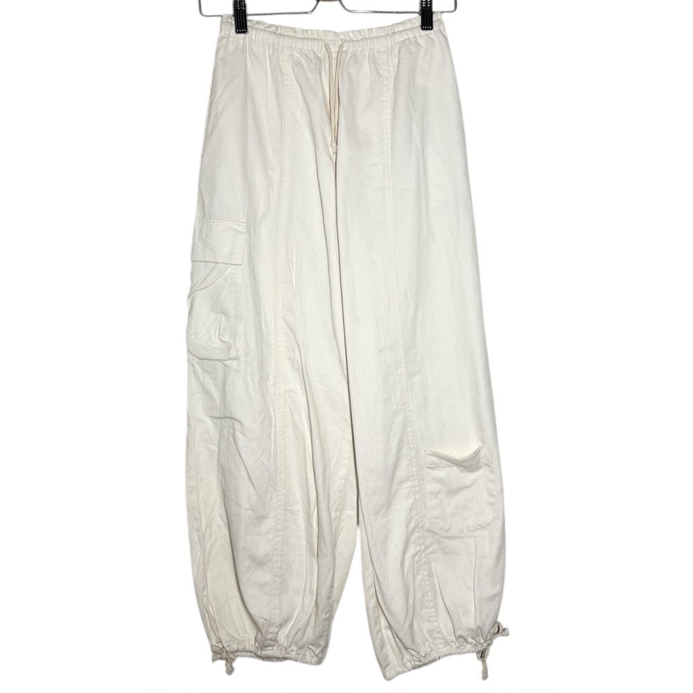 Na Nin Cream Cotton French Twill Cooper Wide Leg Balloon Cargo Pants XS - Picture 2 of 15
